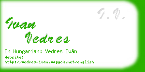 ivan vedres business card